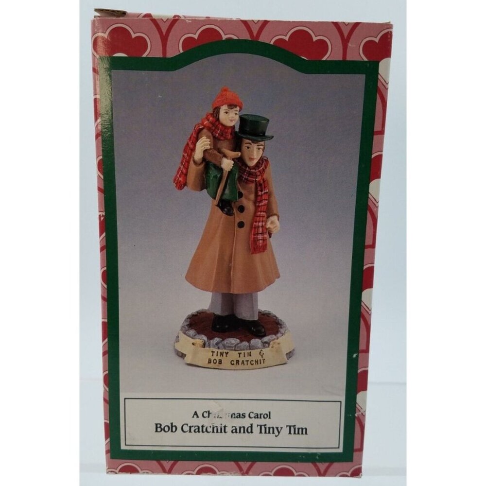 A Christmas Carol Bob Cratchit and Tiny Tim Figurine Novelino 1993 Susan Safire